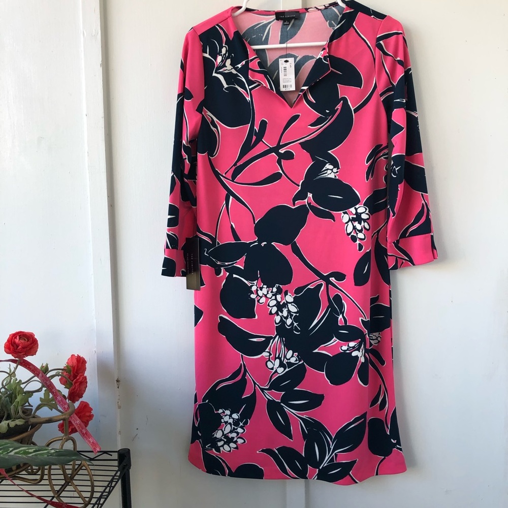 The Limited Pink Floral Sheath Dress Size Small